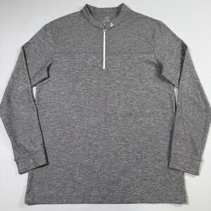 Swannies Golf 1/4 Zip Pullover Mens L Gray Performance Logo Stretch Lightweight